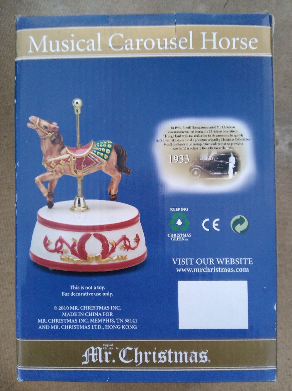 Mr. Christmas Red and White Musical Carousel Horse